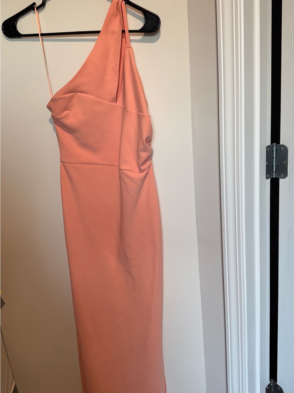 Abercrombie & Fitch One-Shoulder Peach Midi Dress